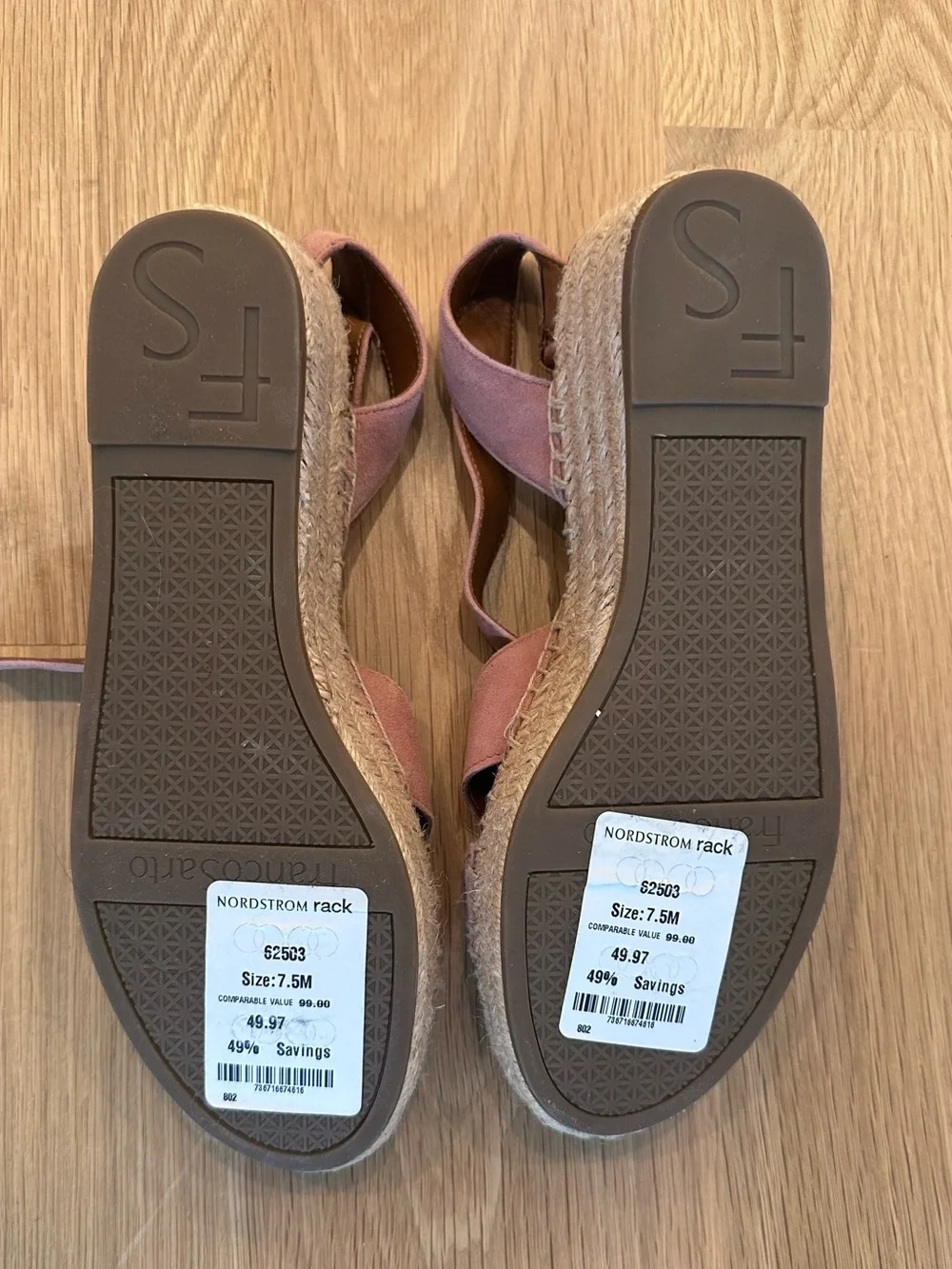 NWT Franco Sarto Ankle-Strap Sandals in Dusty Pink